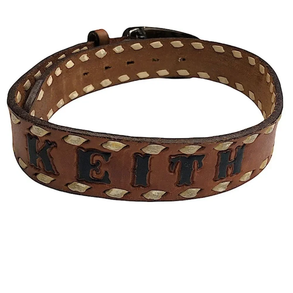 Vintage Boys’ Tooled Leather Belt 22.5